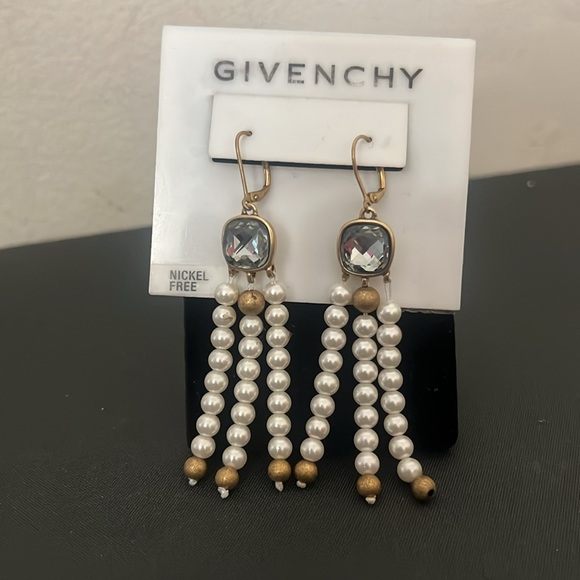 Givenchy Drop down Faux Pearl Earrings New. - Picture 1 of 13